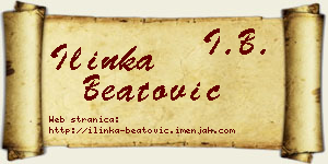 Ilinka Beatović vizit kartica